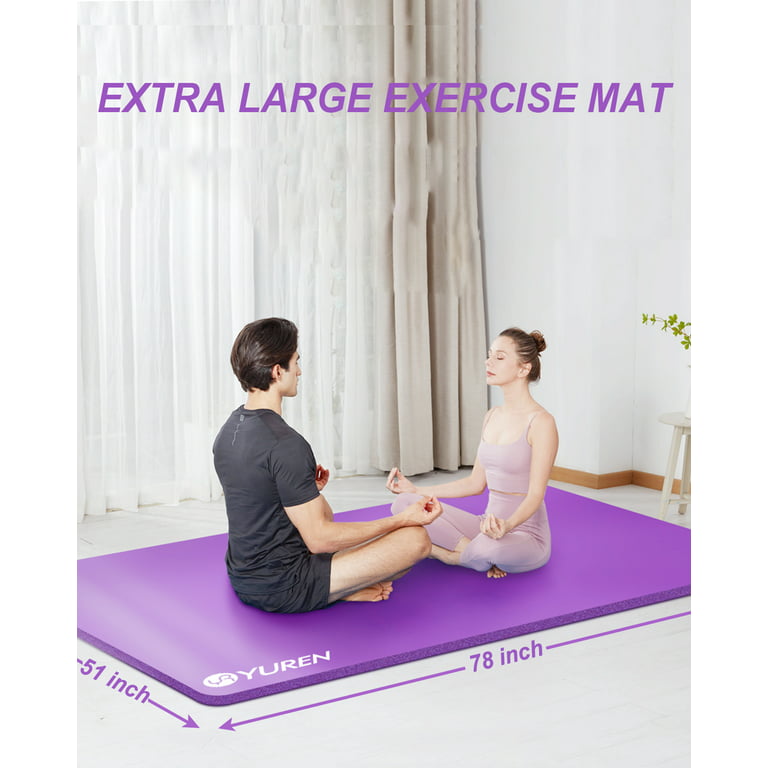 YUREN Large Yoga Mat Thick 1/2 Inch Exercise Mat 6X4 Double Wide