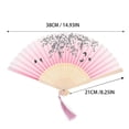 thumbnail image 3 of Vintage Folding Fan with Tassel Retro Hand Fan Handheld Folding Fan Dancing Cloth Fan, 3 of 3