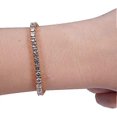 thumbnail image 2 of Pulsera de tenis de acero inoxidable dorado de 7,5 pulgadas con circonita cúbica redonda CZ Punk, elegante pulsera de piedra blanca para mujeres y hombres, pulsera antialérgica de 4 mm., 2 of 4