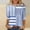 Blue, variant on Zysthvn Casual Summer Tops for Women Striped 3/4 Sleeve Tunic Plus Size Women T Shirt Breathable Loose Fit Crew Neck