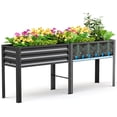 thumbnail image 3 of King Bird Galvanized Steel Raised Garden Bed Kit, 80"x17"x31.5" Metal Planter Box with Self-Watering Basin Cells, Tall Elevated Garden Bed for Vegetables & Flowers Deep Gray, 3 of 8