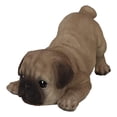 thumbnail image 4 of Realistic Lifelike Adorable Fawn Pug Puppy Dog Crouching Playfully Figurine, 4 of 9