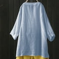 thumbnail image 4 of Gibobby Women's Button Up T Shirts 3/4 Sleeve V Neck Tops Casual Summer Ladies Tees(Blue,3XL), 4 of 4
