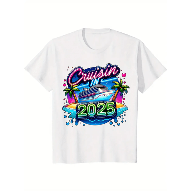 2025 Cruise Graphic T Shirt Heat Transfer Stickers DTF iron on Vinyl Patches For Summer Fashion Washable Durable Fabric Decoration