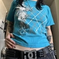 thumbnail image 2 of Women Y2K Fairy Grunge Shirt Top Short Sleeve Star Graphic Print T-Shirts Vintage Aesthetic Crop Tee Tops Streetwear, 2 of 6
