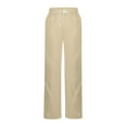 thumbnail image 6 of Zylanna Women's Sweatpants with Pockets, Solid Color Elastic Drawstring Baggy Soft & Warm Casual Wide Leg Pants for Women Beige, 6 of 6