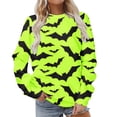 thumbnail image 1 of Sweat à Capuche Mode pour Femmes 2023 Classique Imprimé Halloween Col Rond Manches Longues Chandail en Molleton Ample 50 % de Réduction Costumes Halloween/noël, 1 of 4