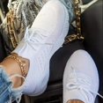 thumbnail image 1 of Zapatillas De deporte informales transpirables con cordones para Mujer, Zapatos vulcanizados con plataforma, talla grande, 1 of 4