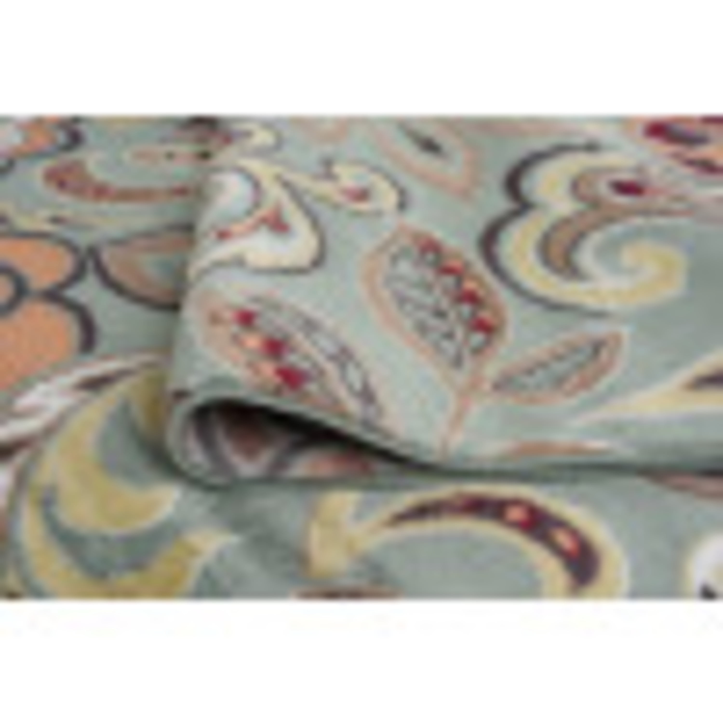 Deco Transitional 2' x 7.7' Seafoam and Red Polypropylene Indoor Area Rug