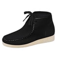 thumbnail image 2 of YOUSNH Bottines Courtes en Suède Rétro Unies pour Femme Automne et Hiver Bottes pour Femmes Noir 7, 2 of 9
