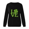 thumbnail image 3 of Womens St. Patrick'S Day Tops Crew Neck Loose Fit Long Sleeve Womens Sweaters,Black,L, 3 of 3