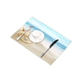 thumbnail image 3 of MKHERT Sea Shell with Pearl and Starfish On Tropical Blue Beach Placemats Table Mats for Dining Room Kitchen Table Decoration 12x18 inch,Set of 4, 3 of 4