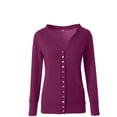 thumbnail image 3 of Veste en Tricot Uni pour Femmes Mode Décontractée Manches Longues Hauts Cardigan Ample à Boutons Chandail Rétro Élégant, 3 of 5