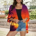 thumbnail image 5 of Women's Casual J Fashion Print Lightweight And Comfortable Beach Vacation Chiffon Cardigan Sun Cardigan Travel Clothes Sun Shirt, 5 of 7