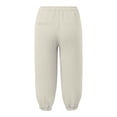 thumbnail image 5 of Mnuaqn Linen Capri Pants for Women High Waisted Wide Leg Cropped Pants Summer Casual Elastic Waist Yoga Capris with Pockets (Khaki, S), 5 of 5