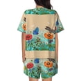 thumbnail image 3 of Picia Colorful Plants And Insects Pajamas Sets for Women Soft Short-Sleeved Pjs with Lounge Shorts Two Piece Sleepwear-4X-Large, 3 of 9