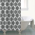 thumbnail image 4 of Gray Geometric Quatrefoil Pattern Shower Curtain 72"x84" ,Bathroom Decorative Shower Curtains Set with 12 Hooks,Modern Waterproof Washable Shower Curtain, 4 of 6