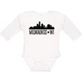 thumbnail image 3 of Inktastic Milwaukee Wisconsin City Skyline Boys or Girls Long Sleeve Baby Bodysuit, 3 of 5