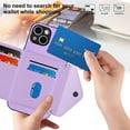 thumbnail image 6 of for iPhone 11 Wallet Case with Card Holder, Elegant Durable PU Leather Protective Magnetic Closure Flip Phone Cover Kickstand RFID Blocking for Women Girls for iPhone 11, Purple, 6 of 8