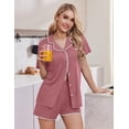 thumbnail image 6 of Ekouaer Pajamas for Women Set 2 Piece Soft Button Up Pjs Short Sleeve Summer Lounge Sets Comfy Sleepwear, 6 of 6