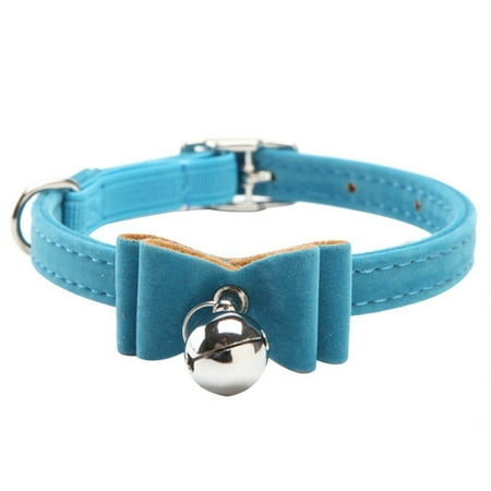 - Velvet Breakaway With Bow Cat And Dog Collar, Blue