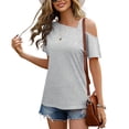 thumbnail image 1 of Top con hombros descubiertos para mujer,Top informal con hombros descubiertos y hombros descubiertos para mujer Top informal con hombros descubiertos Acabado de lujo, 1 of 6