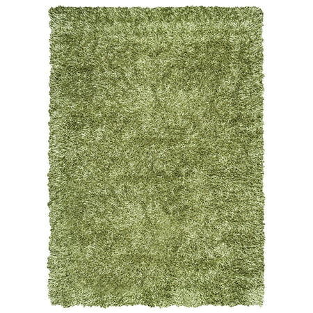 Green Shag Rug Gatney Rugs Peninsula Area Rugs - KM1508 Shag & Flokati Green Single-Color Frilles Plush Thick Rug ()