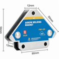 thumbnail image 2 of Set of 4 welding magnets with a holding force of 13 kg, used for fillet and magnetic positioner welding., 2 of 5