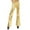 Yellow, variant on Women's Shiny Metallic Flared Pants High Waisted Stretchy Bottom Wide Leg Pants Trousers