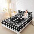 thumbnail image 4 of Feelyou Initial L Letter Twin Sheet Sets, Hippie Tribal Mandala Twin Fitted Sheet, Simple Fashion Checkered Flat Sheet, Microfiber Bedroom Decor, 3pcs, 4 of 7