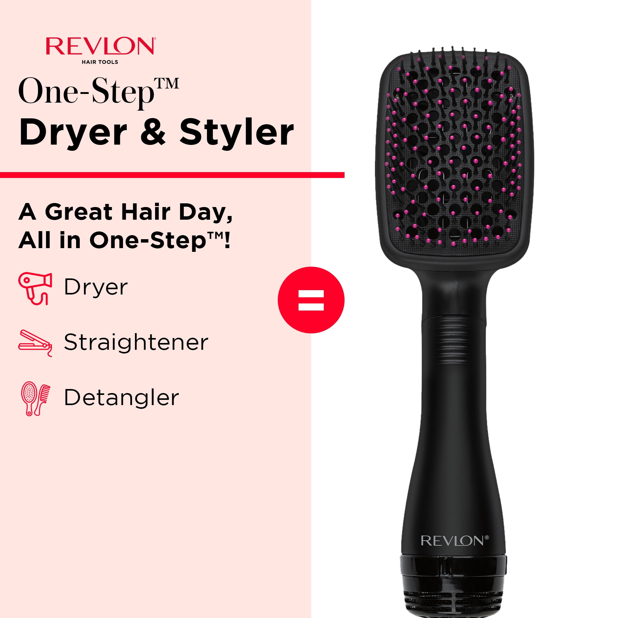 Revlon One-Step Hair Dryer Styler, Ionic Technology, Black