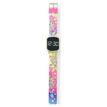 Wonder Nation Childrens Unisex Touch LED Watch with Silicone Strap in Rainbow with Unicorn Dial (WN4256WM)