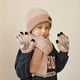 thumbnail image 3 of 3 unids/set gorro, bufanda y guantes para niños para invierno, accesorios para exteriores para niñas, gorros de felpa tejidos para niñas, 3 of 4