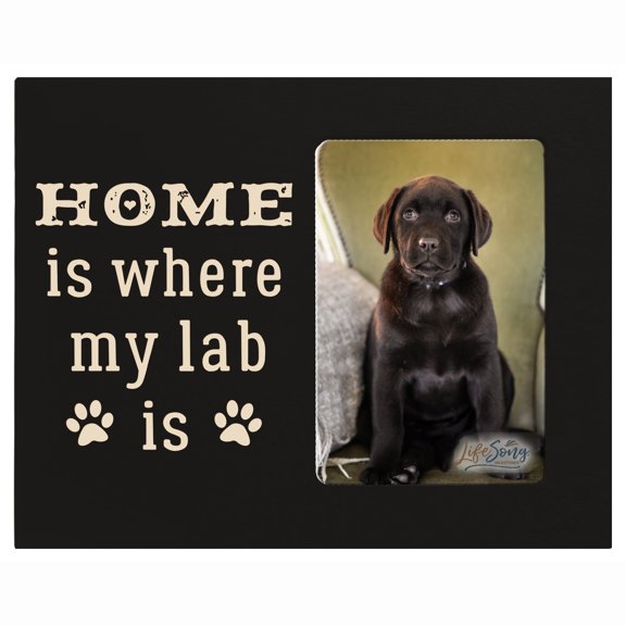 Wooden Inspirational 8x10 Picture Frame for Pet Dogs holds 4x6 photo Home Is Where