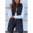 thumbnail image 3 of Women Long Hooded Puffer Vest Sleeveless Zip‑Up Quilted Outerwear Gilet, 3 of 5
