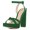 Green, variant on YDN Women Elegant Open Toe Chunky Block High Heel Sandals Ankle Buckle Straps Platform Pumps Wedding Dress Shoes Size 7 Blue
