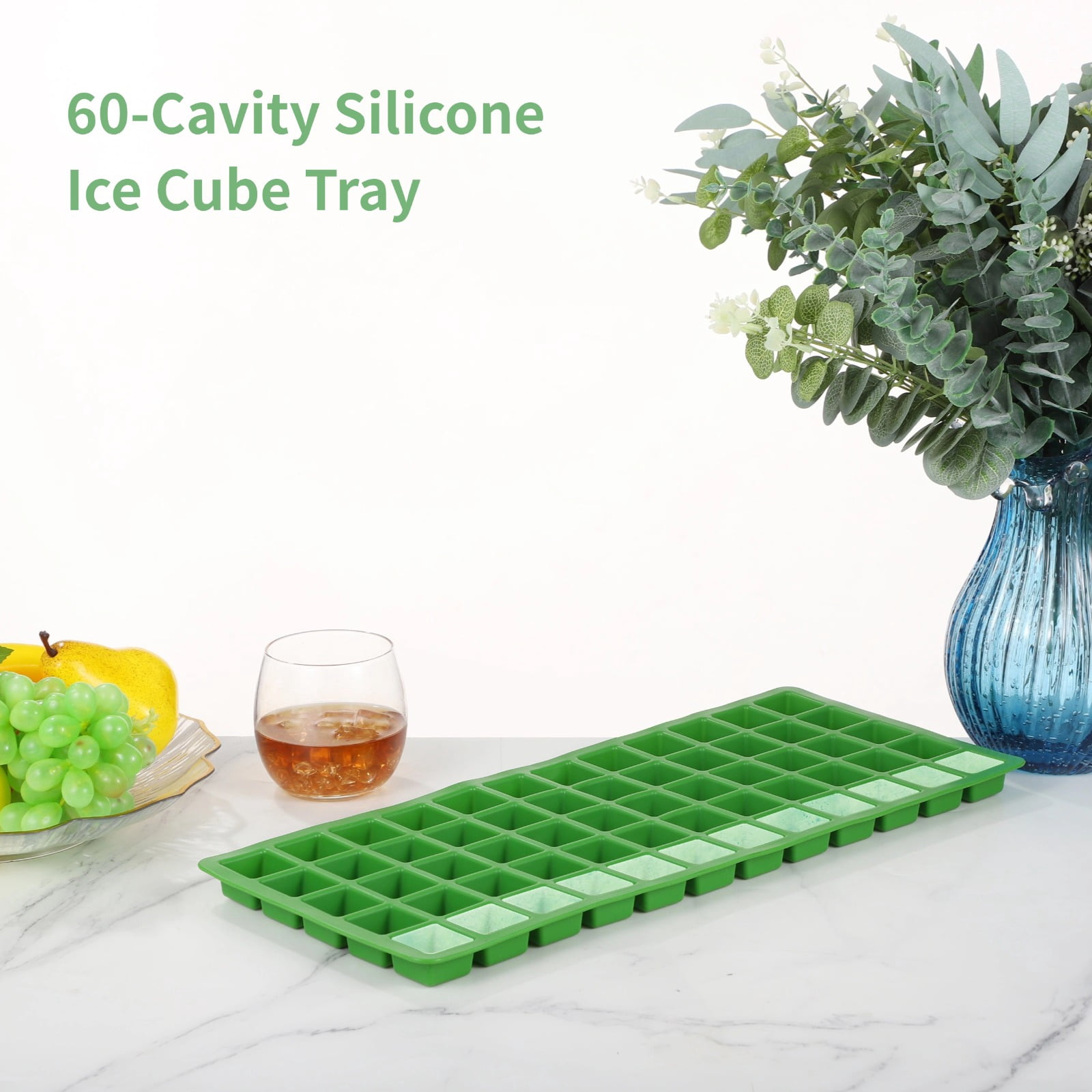 5‑Pack Silicone Ice Cube Tray – Stackable 60‑Cavity Ice Mold Set, Food‑Grade Silicone, Flexible & Easy Release, for Ice, Candy, Chocolate & Freezer Storage