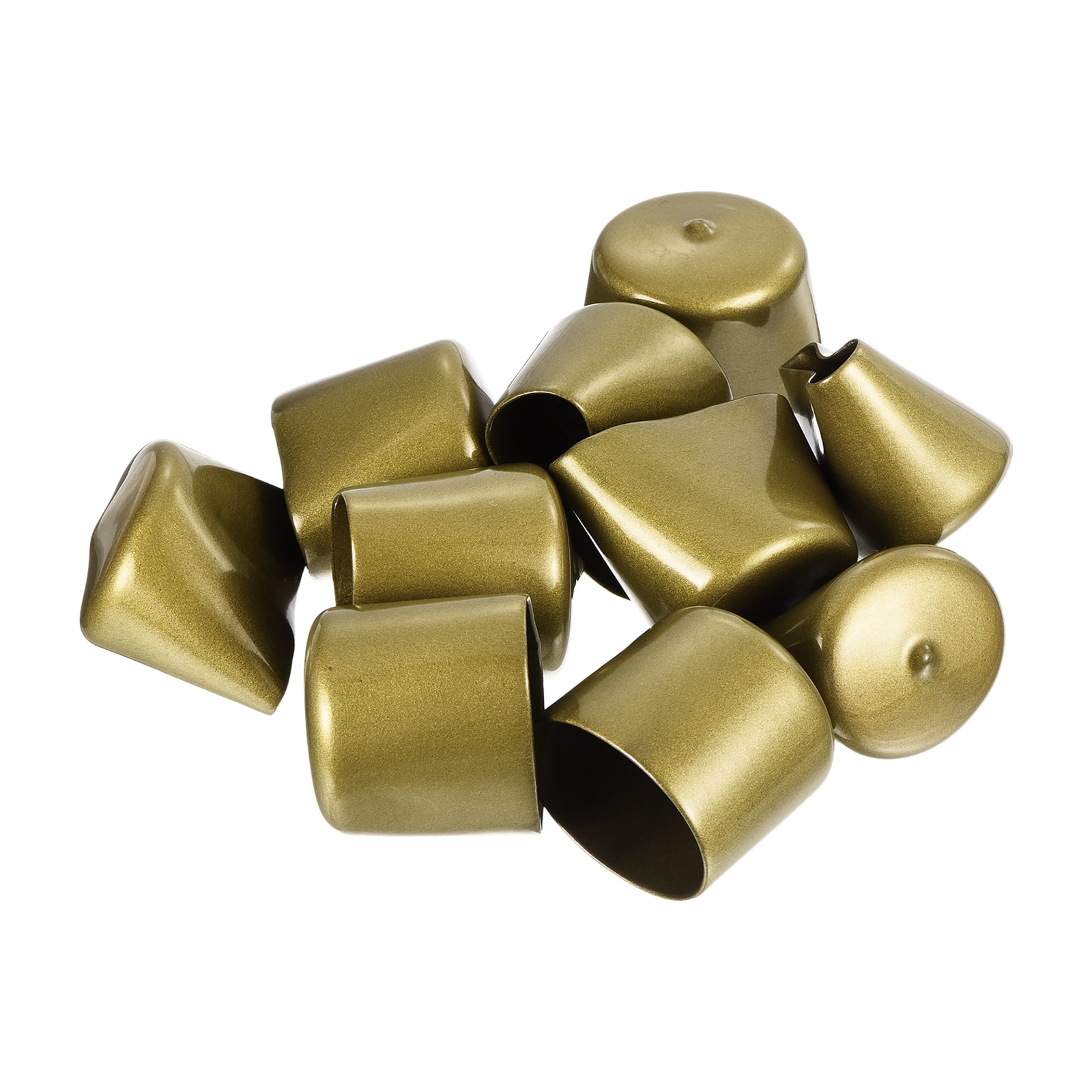 Uxcell 20pcs Round Rubber End Caps 1.77" Gold Cover Screw Thread Protectors
