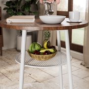 3 Pieces Bar Table Set, Round Wood Kitchen Table Set with 2 Chairs for Small Place, High Backrest Dining Table and Chairs Set for Kitchen, Breakfast Nook, Restaurant