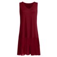 thumbnail image 3 of Mini vestido sin mangas sólido informal de verano con estilo para mujer de talla grande OAVQHLG3B Store lin121212, 3 of 4