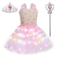 thumbnail image 4 of Glisme Girls Valentine'S Day Outfit Glowing Dress With Heart Party Tutu Skirt Outfits Stylish Matching Set Size 5-6 Years Pink, 4 of 4