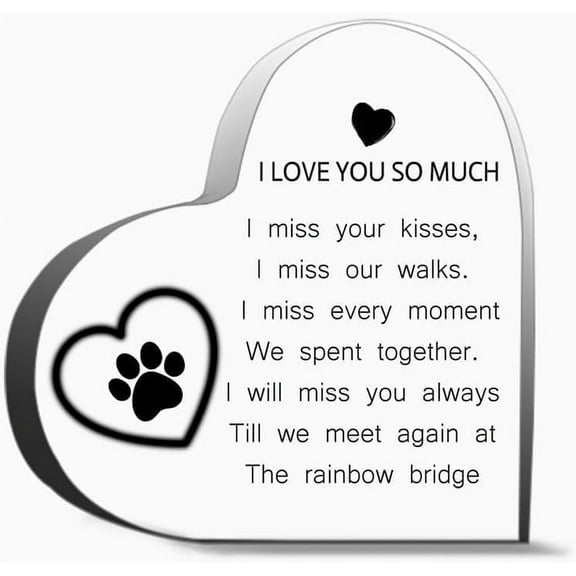 Pet Loss Memorial Gifts Bereavement Remembrance Gifts For Loss Of Dog Cat Sympathy Condolence Gifts Gifts For Women Men,Acrylic Heart Keepsake For Family And Friends,4x4 inch
