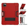 thumbnail image 2 of Dteck Case For iPad Pro 12.9" 5th Generation 2021,Shockproof Rubber Kickstand Case 3-Layer Protection Heavy Duty Cover for iPad Pro 12.9-inch 5th Gen 2021,Red+Black, 2 of 7