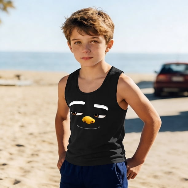 Camisolas de cuello redondo para niños pequeños y niños a la moda, lindas camisetas con estampado degradado, parte inferior suave sin mangas, camisetas para niñas