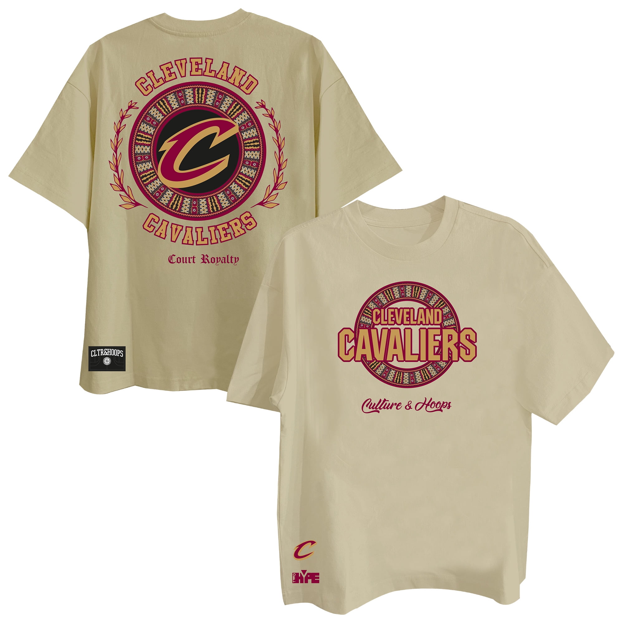 Men's Two Hype Khaki Cleveland Cavaliers Worldwide Collection Premium T-Shirt