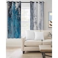 thumbnail image 2 of Blue Black Grey Blackout Curtains for Bedroom/Living Room, Thermal Insulated Kitchen Curtains, Modern Oil Painting Vintage Abstract Grommet Darkening Window Treatment Drapes 52"x84"x2, 2 of 8
