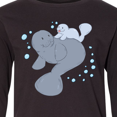 thumbnail image 4 of Inktastic Cute Manatees with Bubbles Long Sleeve Youth T-Shirt, 4 of 5