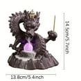 thumbnail image 4 of 1pc Ceramic Dragon Waterfall Backflow Incense Burner with Lucky LED Crystal Ball, Incense Stick Holder (Without Incense), 4 of 8