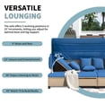 thumbnail image 5 of 4 Piece Outdoor Sectional Sofa Set With Retractable Canopy And Lifting Table For Small Patios, UV Resistant Wicker Design With Adjustable Backrests And Weatherproof Cushions, Blue, 5 of 8