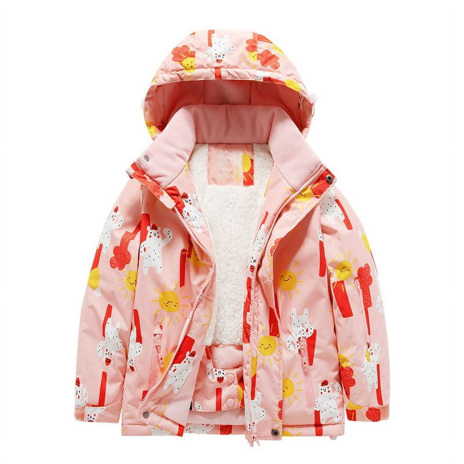 Generic Boys and Girls Children's Ski Suits Girls Outdoor Thick Windproof Boys Baby Big Children Ski Clothes Winter Snowboarding Rain Coats Girls Boys Snow Suits Waterproof Thermal Jackets ﻿(14,Pink)